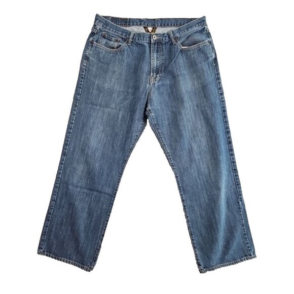 Lucky Brand By Gene Montesano Men's Jeans Size 38x30 Blue Faded Wide Leg Y2K - Picture 1 of 16